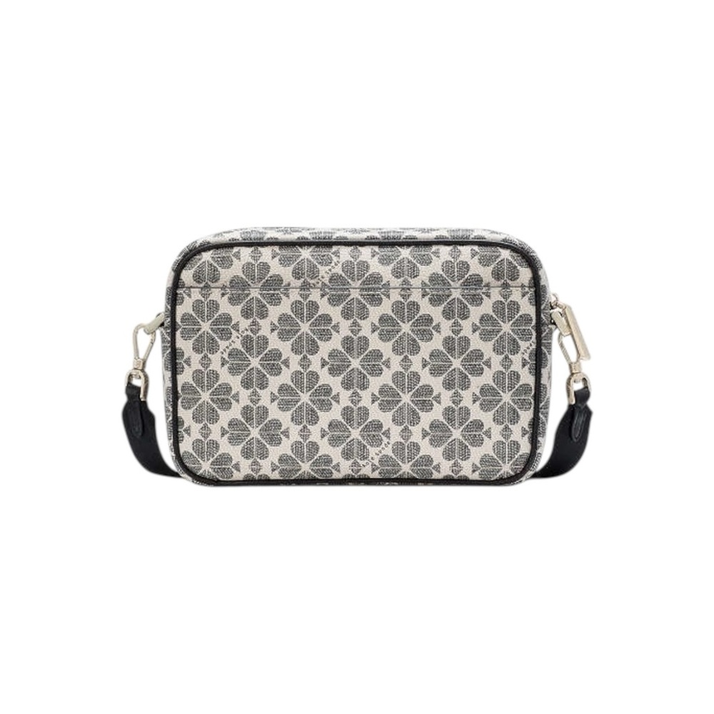 NWT Kate Spade Neutral and Black Spade Flower Camera Crossbody Bag - Picture 2 of 5
